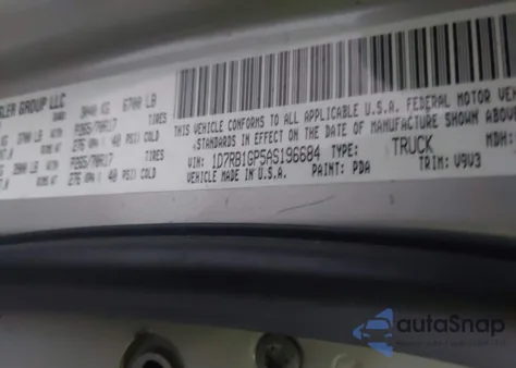 2010 Dodge Ram 1500 Slt/Sport/Trx из США, поврежденный, VIN 1D7RB1GP5AS196684